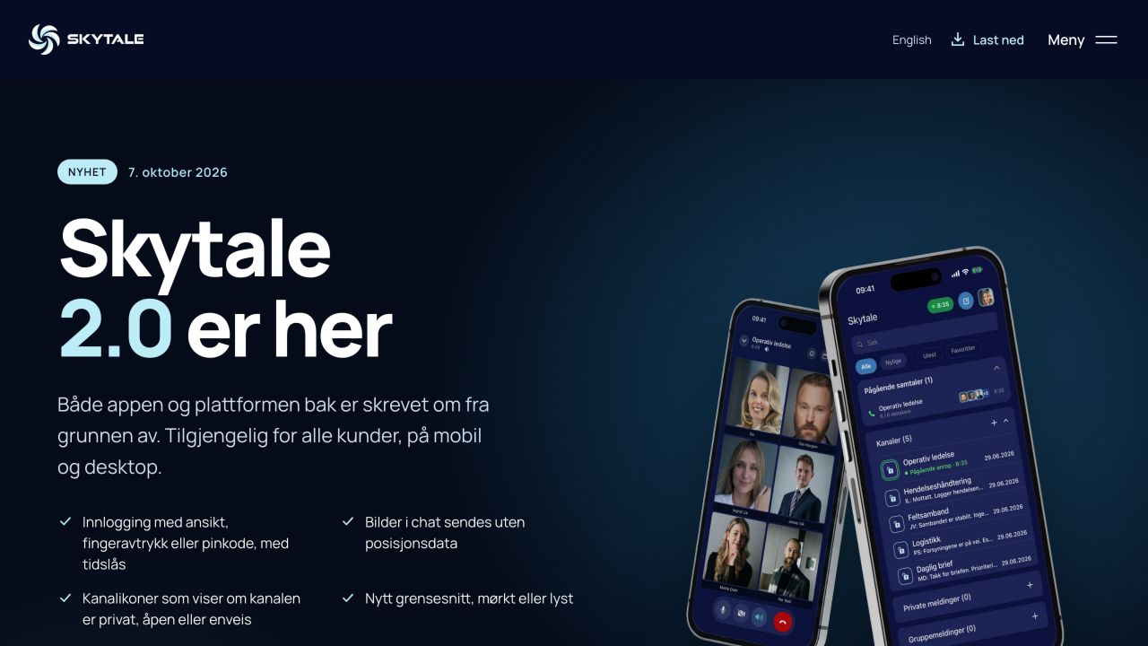 Det publiserte nettstedet til Skytale
